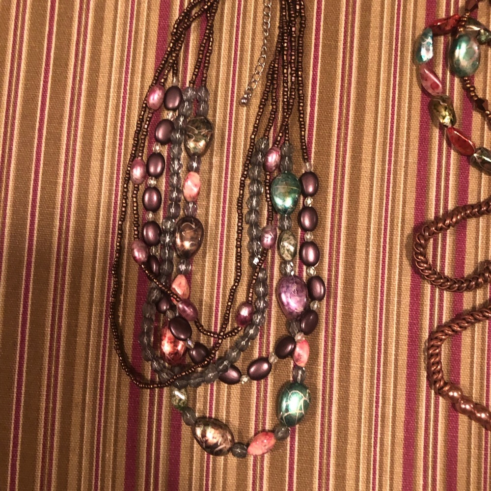 Multi Stone Necklace With Coordinating Stretch Br… - image 7